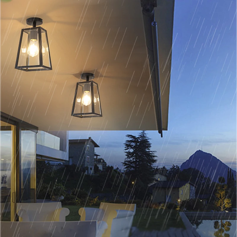 Retro Outdoor Waterproof And Moisture-proof Porch European-style American Bathroom Bathroom Balcony Aisle Ceiling Lamp