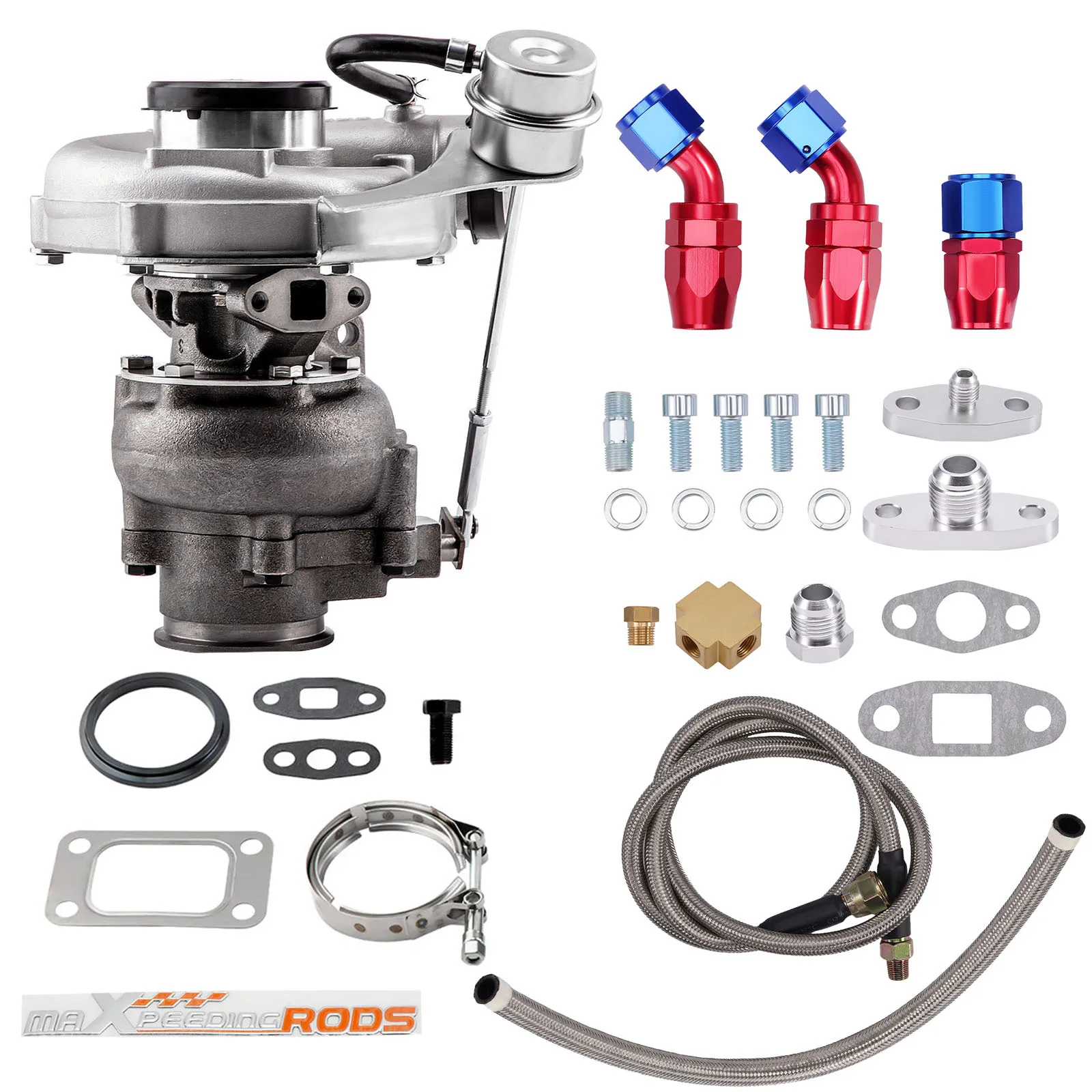 Upgrade Billet T3 Turbo & Oil Line Kit for 1.5L-2.5L 4 6 Cyl Oil Cooled 420HP