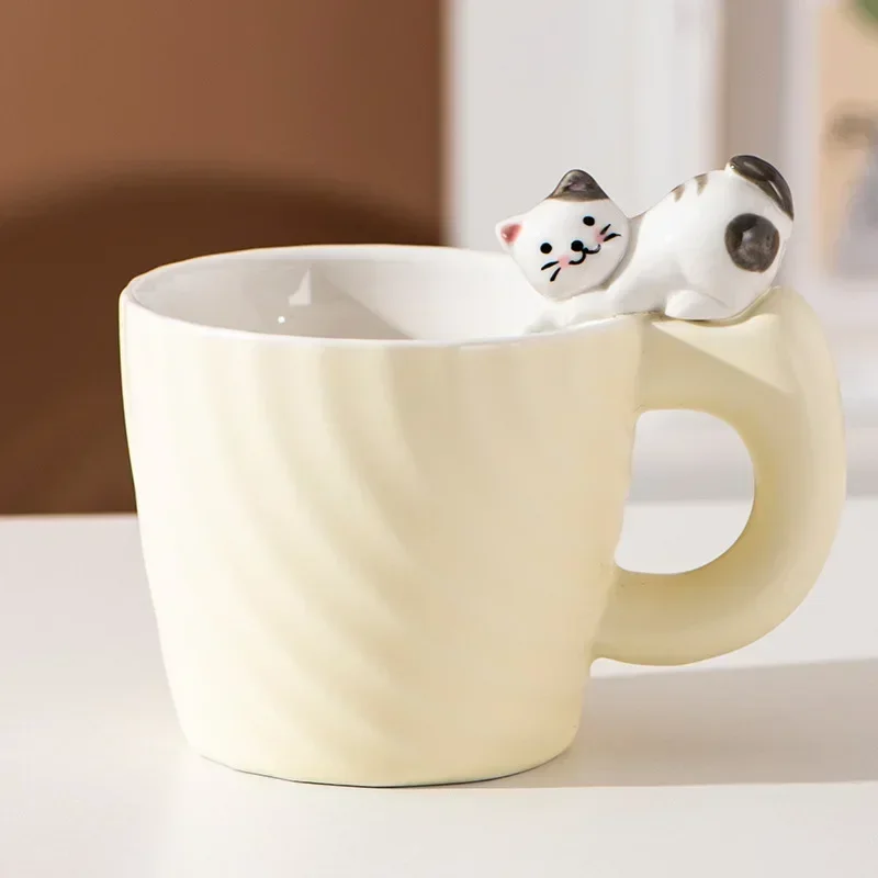 Ceramic Cartoon Cat Cute Cup Juice Coffee Milk Office Afternoon Tea Cup Restaurant Household Kitchen Tableware Water Cup Gift
