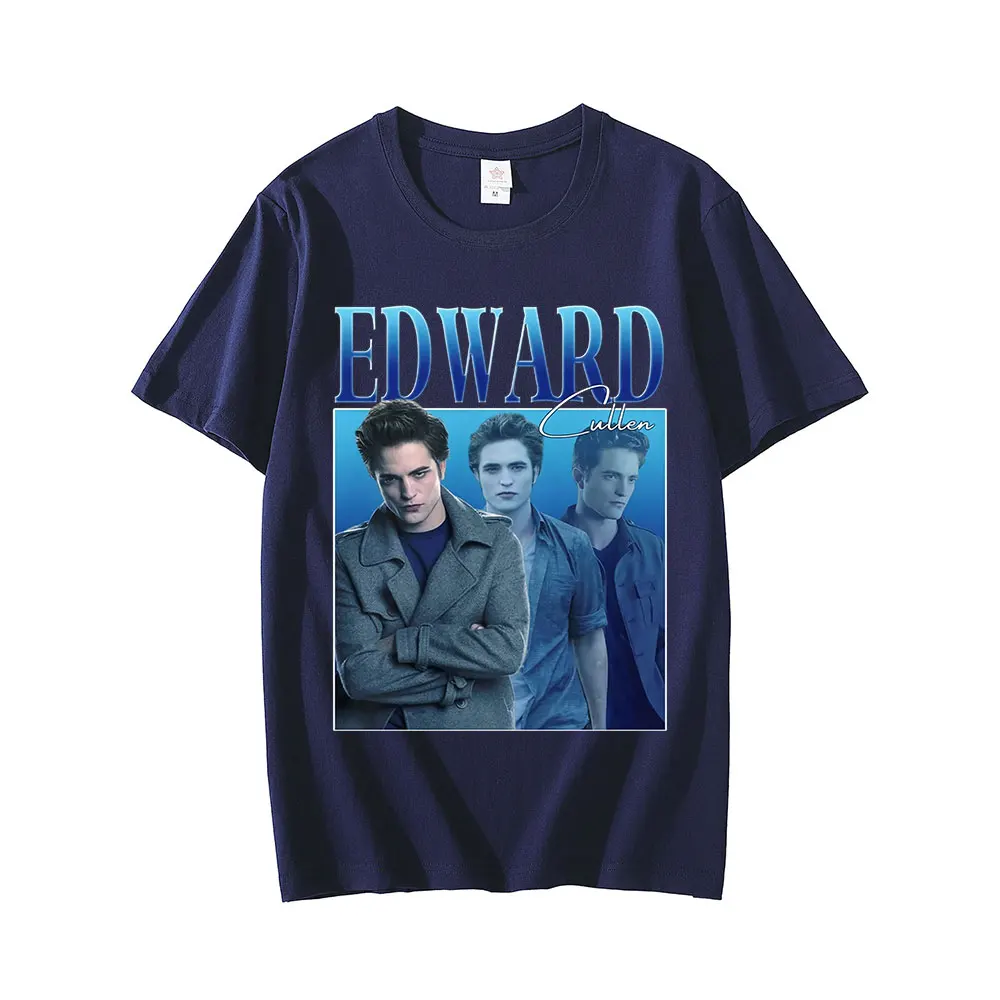 Edward Cullen T-shirt Cotton Hold on Tight Twilight Saga Robert Pattinson T-shirts Summer Men Oversized Tee Shirt Unisex Tops