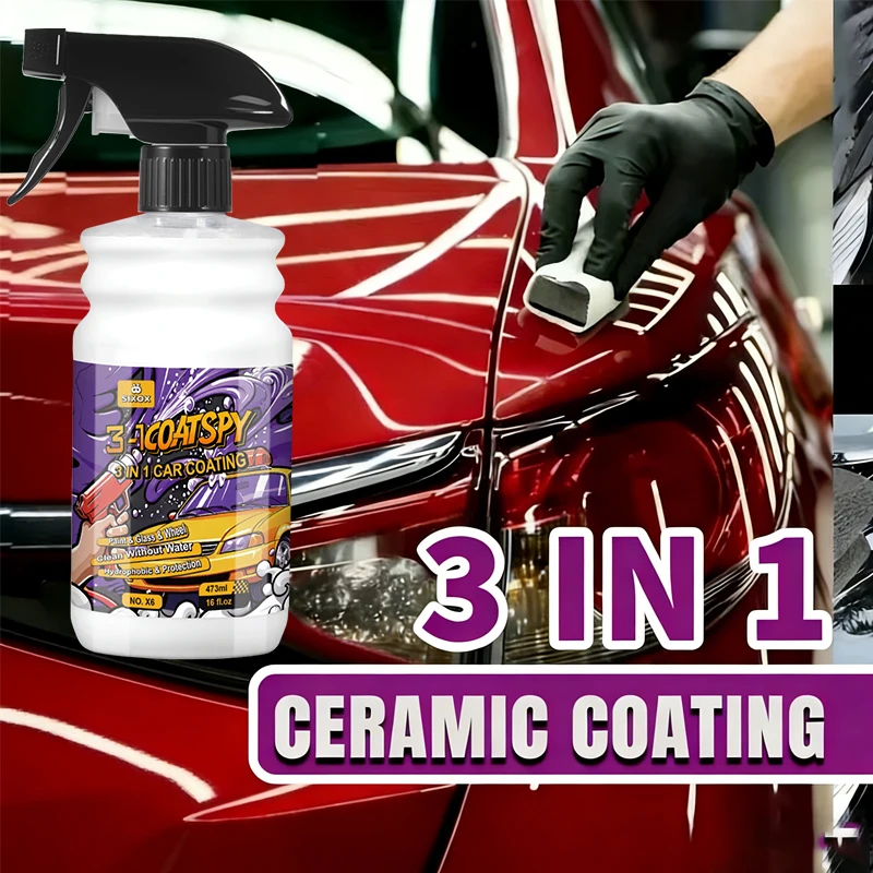 3-in-1 Ceramic Nano Car Coating Liquid Crystal Hydrophobic Polishing Paint Agent Nano Coatings Auto Detailing Wax Sealant X6