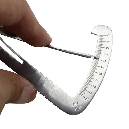 Imagen 2 del producto Calibrador Dental, calibrador Dental para cera de Metal, laboratorio Dental, herramienta de regla de medición de espesor de cera de Metal para dentista de acero inoxidable
