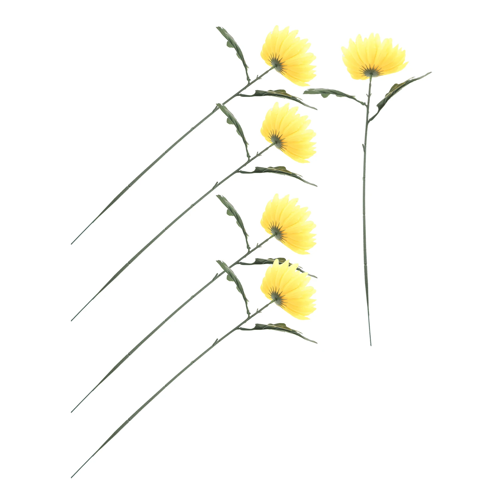 

5pcs Faux Chrysanthemum Flowers High Realism Artificial Yellow Floral Decor For Cemetery Memorial Home Wedding Decoration Fake