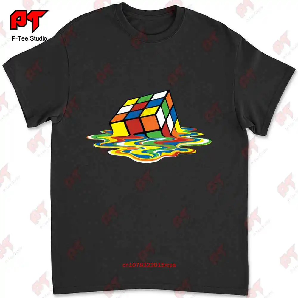 Melting Rubix Cube Colourful Rainbow T-shirt FDWG