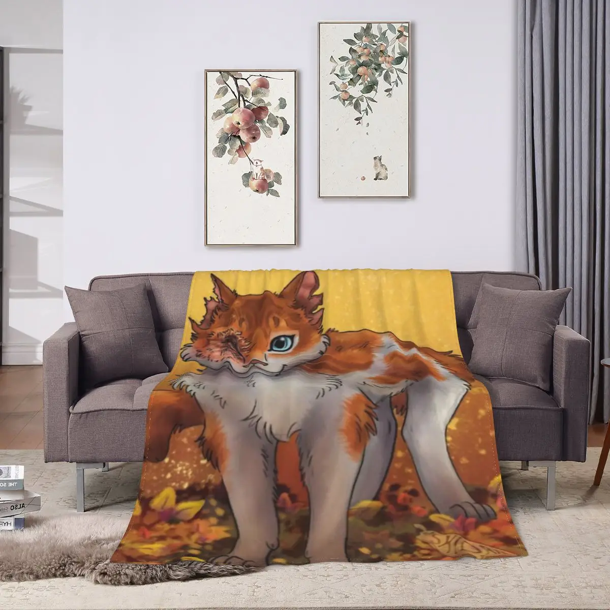 Brightheart, Warrior Cats Thunderclan, Lostface, Cloudtail, Brightpaw Blanket Soft Warm Flannel Throw Blanket Plush Bed Couch