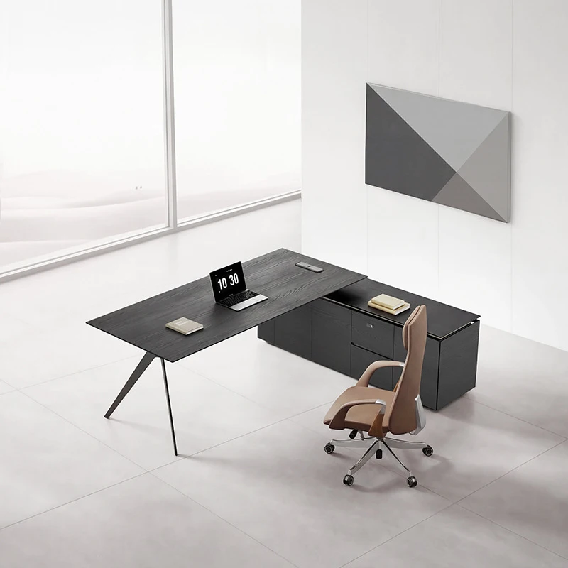 E0-Grade Light Luxury High-End Executive , Simple Modern Supervisor Manager , CEO , Office Desk And Chair Set