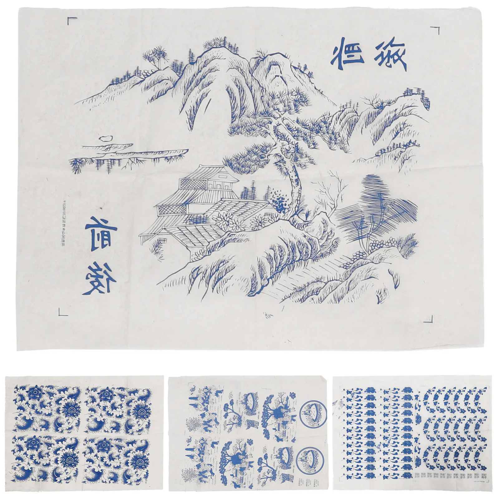 

4 Sheets Transfer Paper Beautiful Clay Decal Pottery Accessory DIY Exquisite Pottery Decal Supplies H made Crafts