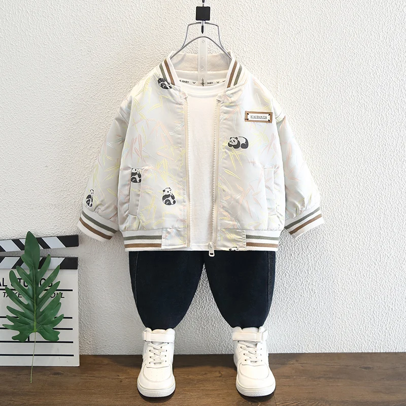 

Весенне-осенний бейсбольный джет для мальчиков с мультяшным принтом Long Sve, дышащая верхняя одежда, молодежная модная подставка из смеси хлопка