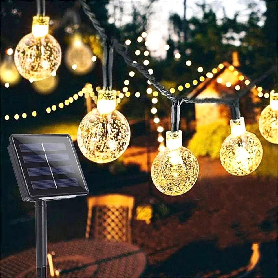 

10/20/50 LEDS Crystal ball 5M/10M Solar Lamp Power LED String Fairy Lights Solar Garlands Garden Christmas Decor For Outdoor