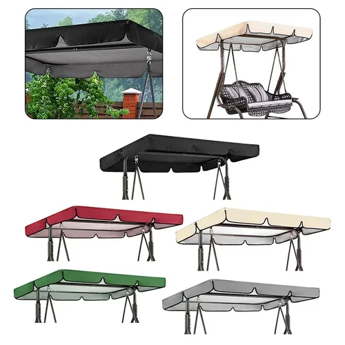 Imagen 1 del producto Cubierta impermeable para columpio, tela Oxford recubierta de plata, 142x120x18cm/195x125x15cm, 190T, para exteriores, Patio, habitaciones, césped