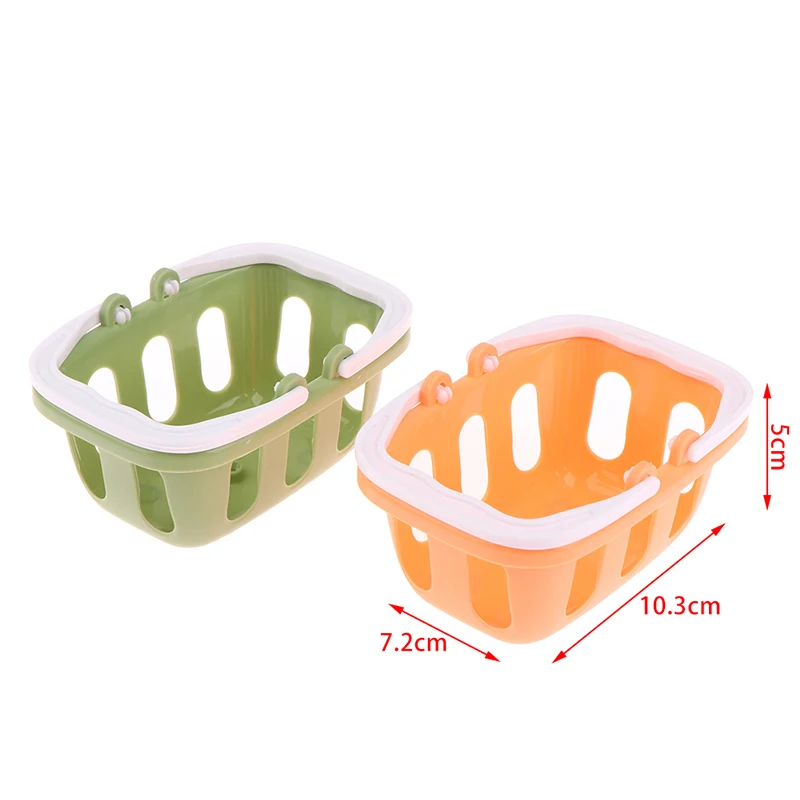 1PC Miniature Storage Basket Pretend Play Toys Kids Mini Supermarket Shopping Hand Basket Model Doll House kitchen Accessery