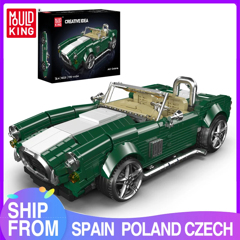 Mould King 10228 Technical AC Cobra Vehicle Building Blocks Old-fashioned Roadster Brick Set Kids Car Toy moc