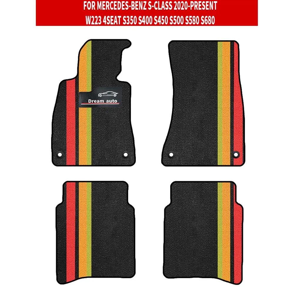 

Car Mats With Buttons For Mercedes-Benz S-Class 2020-2025 W223 4seat S350 S400 S450 S500 S580 S680 Car-Specific Mats Floor Mats