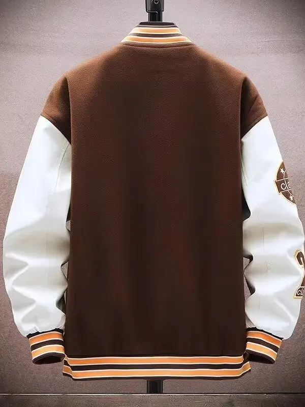 

Новинка 2025, модный брендовый бейсбольный джет для пар, свободный джат с вышивкой в стиле ретро, молодежный длинный све, ветрозащитный джат для колледжа