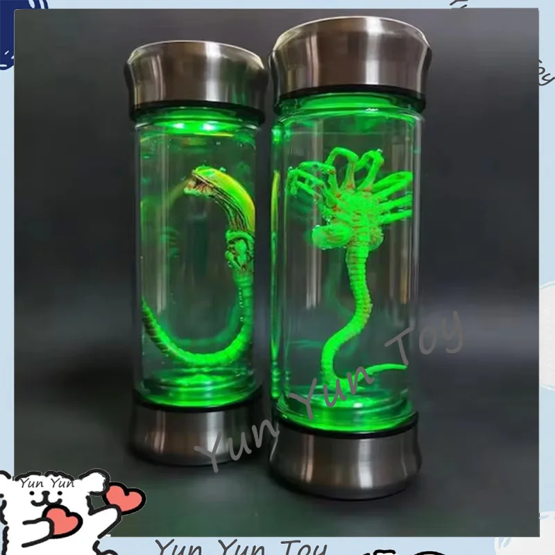 Alien Glow Jar Xenomorph Specimen Facehugger Embryo Glass Jar Movie Prop Replica Home Decor Desktop Crafts Sculpture Decoration