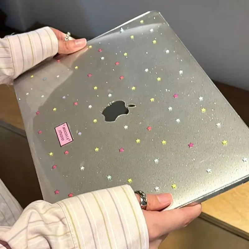 Colorful Star Glitter Laptop Case For Macbook Neo 13 A3404 New Air Pro 13 14 15 16 M1 M2 M3 M4 M5 Chip For MacBook Accessories