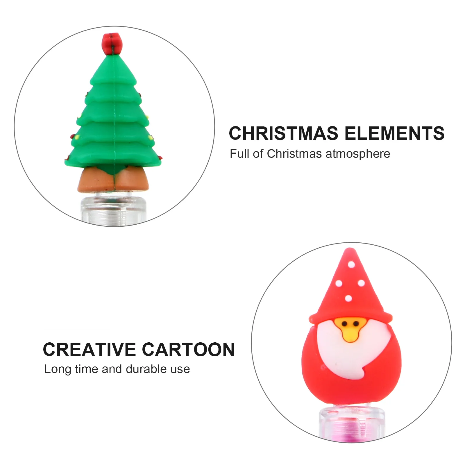 6pcs Christmas Gel Pens Creative Festival Writing Pens Smooth Ink Cartoon Design Xmas Pen Gift Plastic Stationery For
