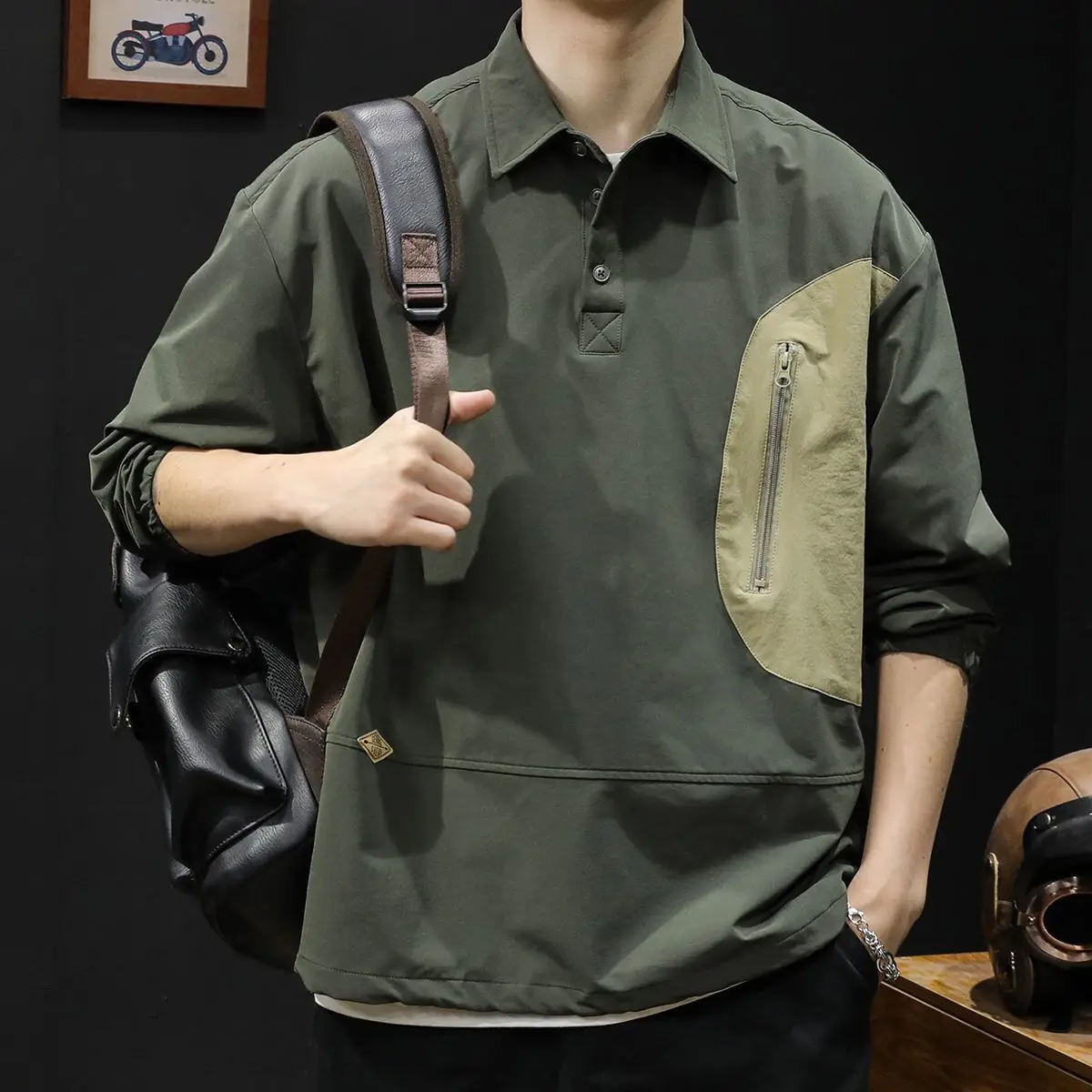 

American Functional Polo Collar Pullover Casual Storm Jacket