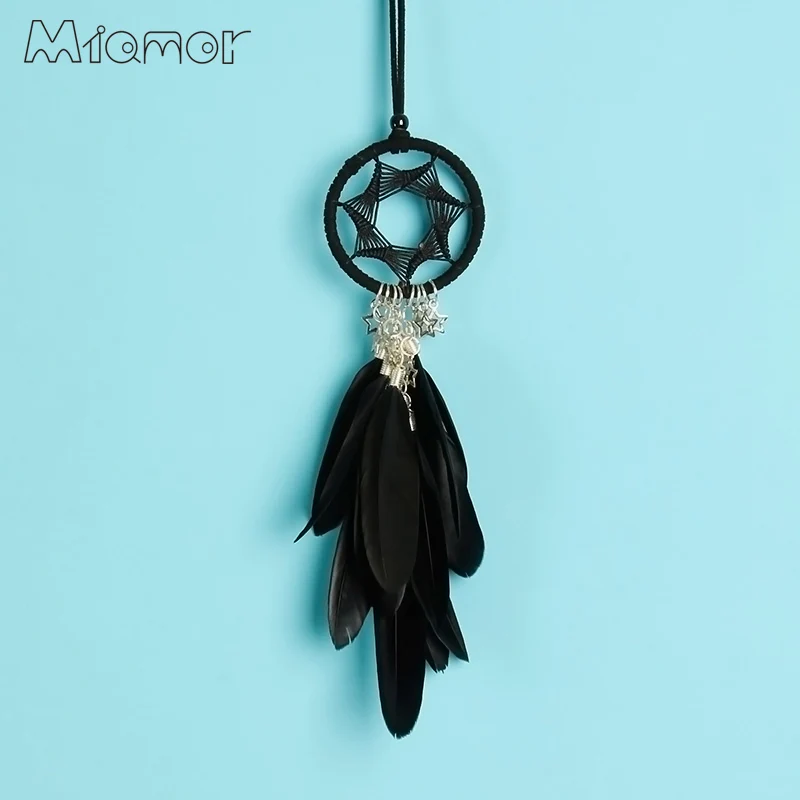 

MIAMOR Nordic INS Handcrafted Seven Star Dream catcher Feather Car Decoration Pendant Hanging Car Decoration Gift