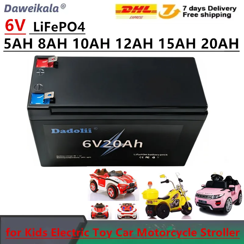 

6 В LiFePO4 аккумуляторная батарея 5 Ач 8 Ач 10 Ач для детей электрический игрушечный автомобиль мотоциклетная коляска