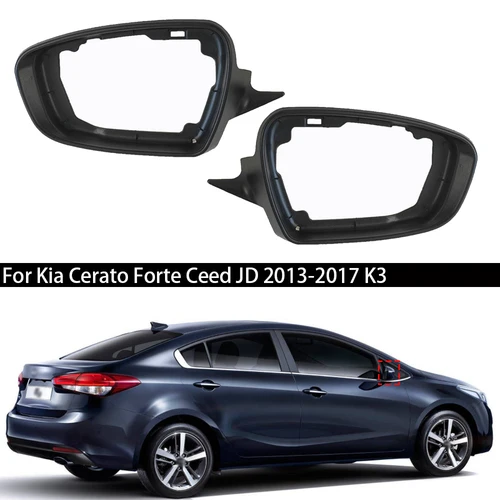 Carcasa de espejo retrovisor de repuesto, embellecedor izquierdo y derecho para Kia Cerato Forte Ceed JD 2013-2017 K3, soporte de marco de espejo lateral de coche