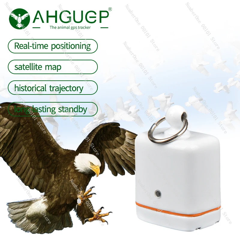 

AHGUEP Brand Real-Time GPS Pet Bird Tracker Waterproof IP67 4G Network Android OS GSM GPRS Glonass AGPS Positioning for Eagles