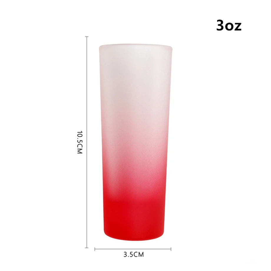 288pcs/Lot 90ml/3oz Sublimation Frosted Conic Glass Wine Shot Skinny Whisky Mug Mini Cup Bar Tumbler DIY Design Egg Grid Packing