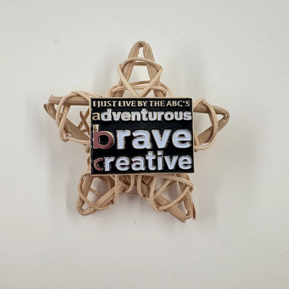 Movie The Secret Life of Walter Mitty Lines Metal Brooch I just live by the ABCs Adventurous Brave Creative lapel pin accessorie