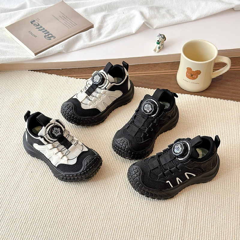 

Children's Sneakers for Boy Black Classic Girls School Running Sneakers Breathable Basketball Versatile Kids Causal Sports Shoes