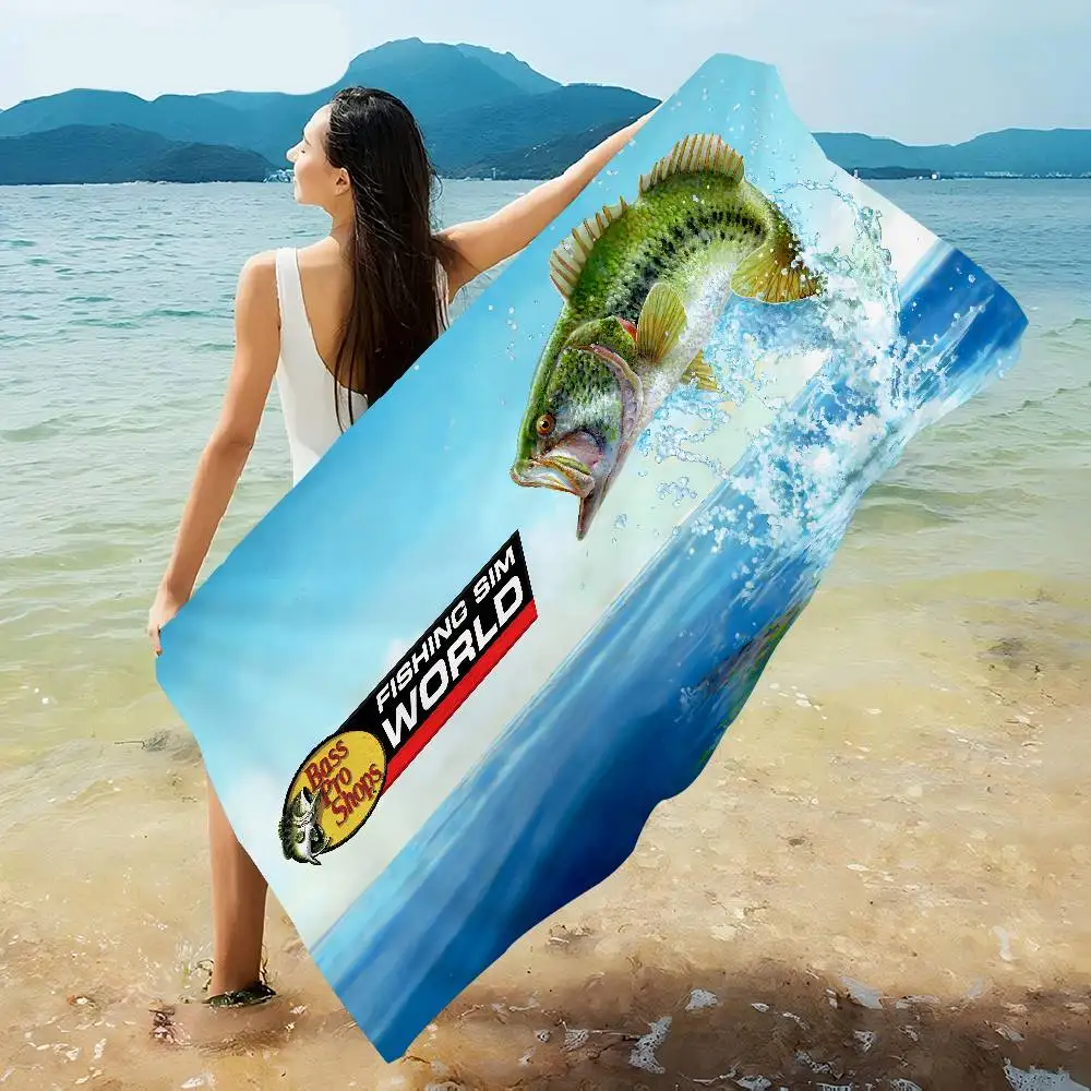 フィッシングブランド-b-bass-pro-shops-マイクロファイバービーチタオル-吸水性-速乾性-ソフト-ヨガ-スイミング-リゾート-登山タオル