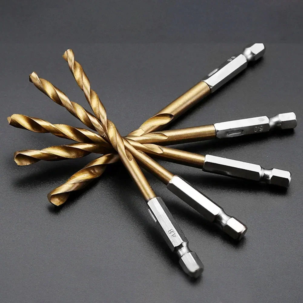 13PCS 1.5mm-6.5mm Drill Bit Set Titanium Coated High Speed Steel Hex Shank Hole Opener For Wood Plastic Aluminum Accessories