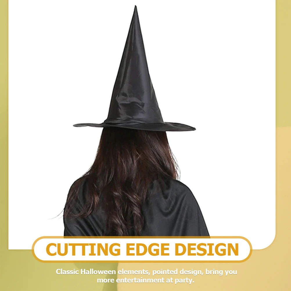 

6pcs Witch Hat Props Black Wizard Hat For Halloween Party Cosplay Decoration Party Costume Accessories Oxford Cloth