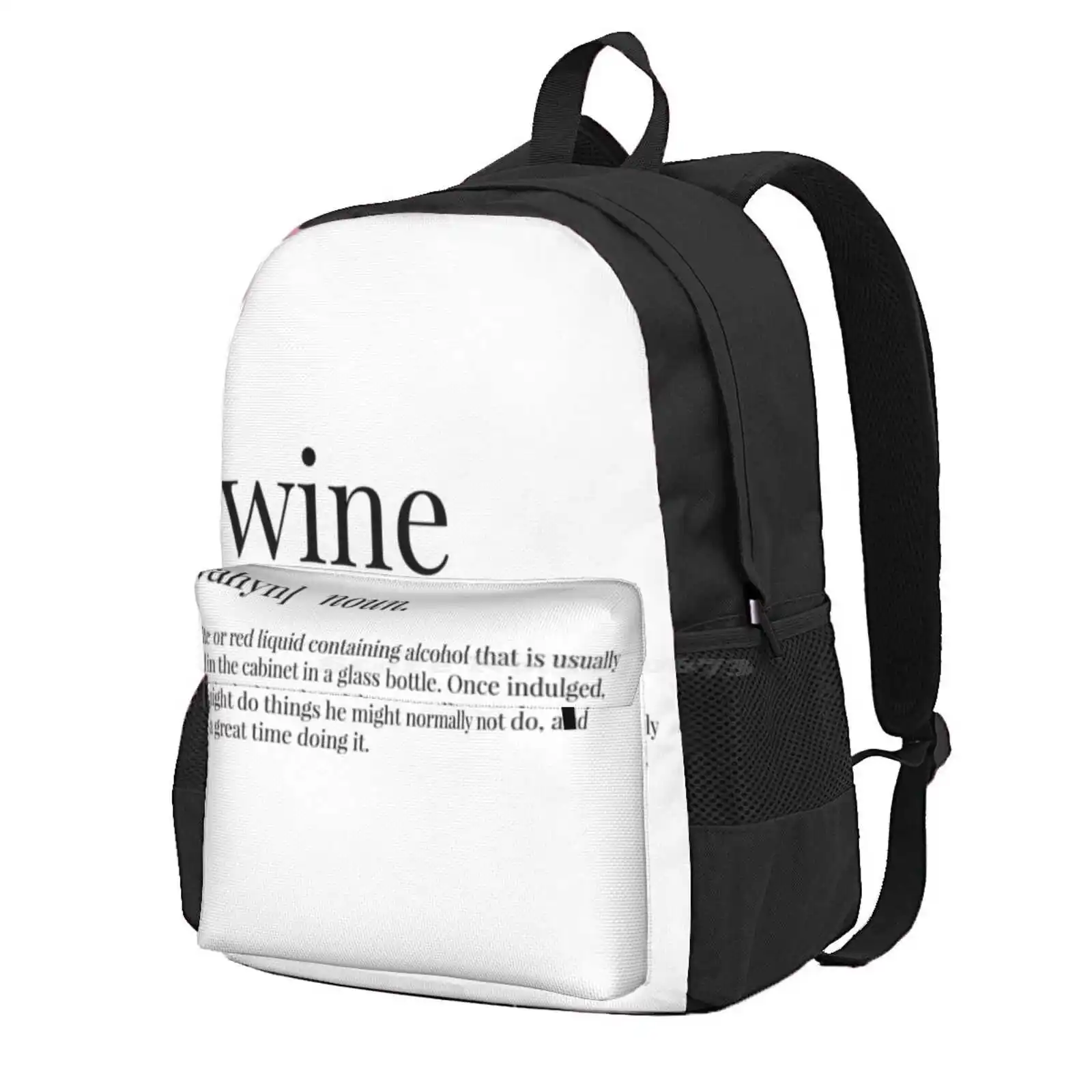 

Wine Definition Hot Sale Schoolbag Backpack Fashion Bags Wine Definition Typographic Dictionary Words Slang Drinking Pinot