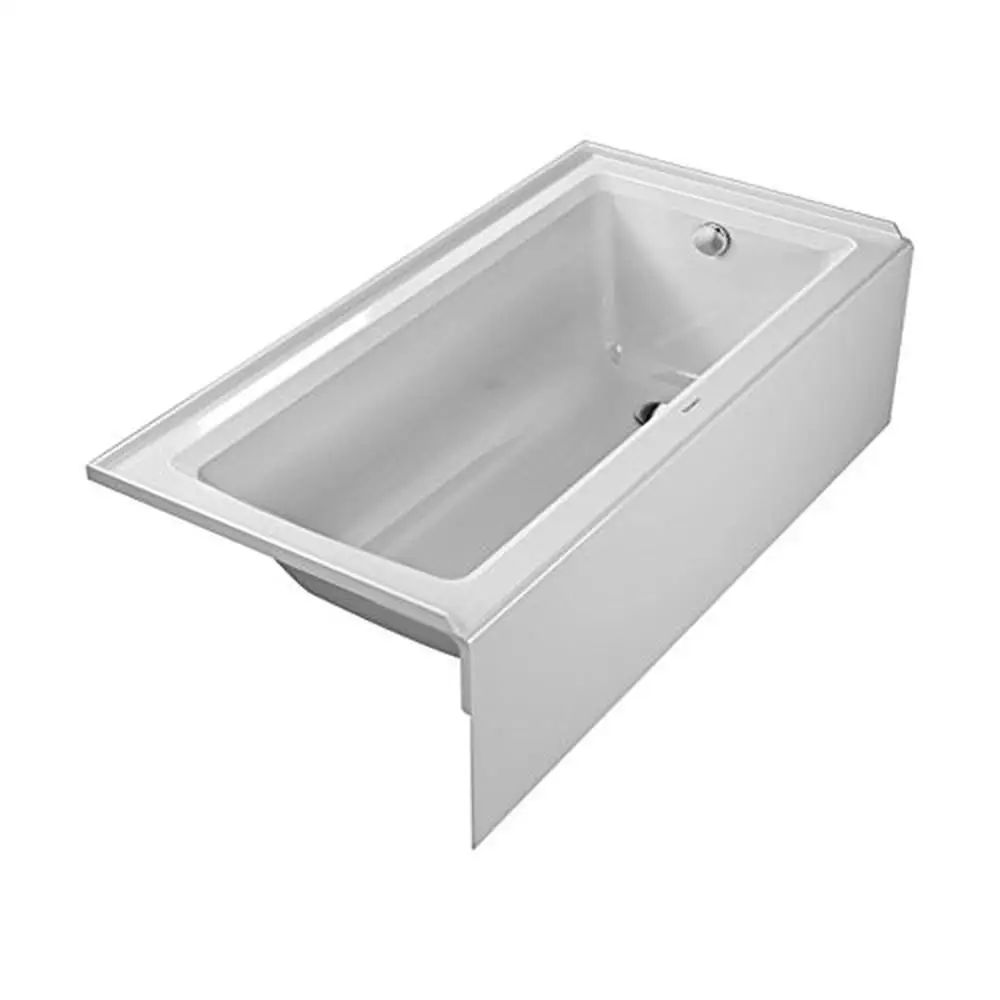 60x30 White Acrylic Bathtub with Tile Flange and Adjustable Feet Included