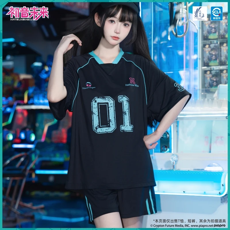 

Original Hatsune Miku T-Shirt Pants Set Women Men t-Shirt Casual Short Sleeve Trousers Top Tee Vocaloid Cosplay Costume Clothing