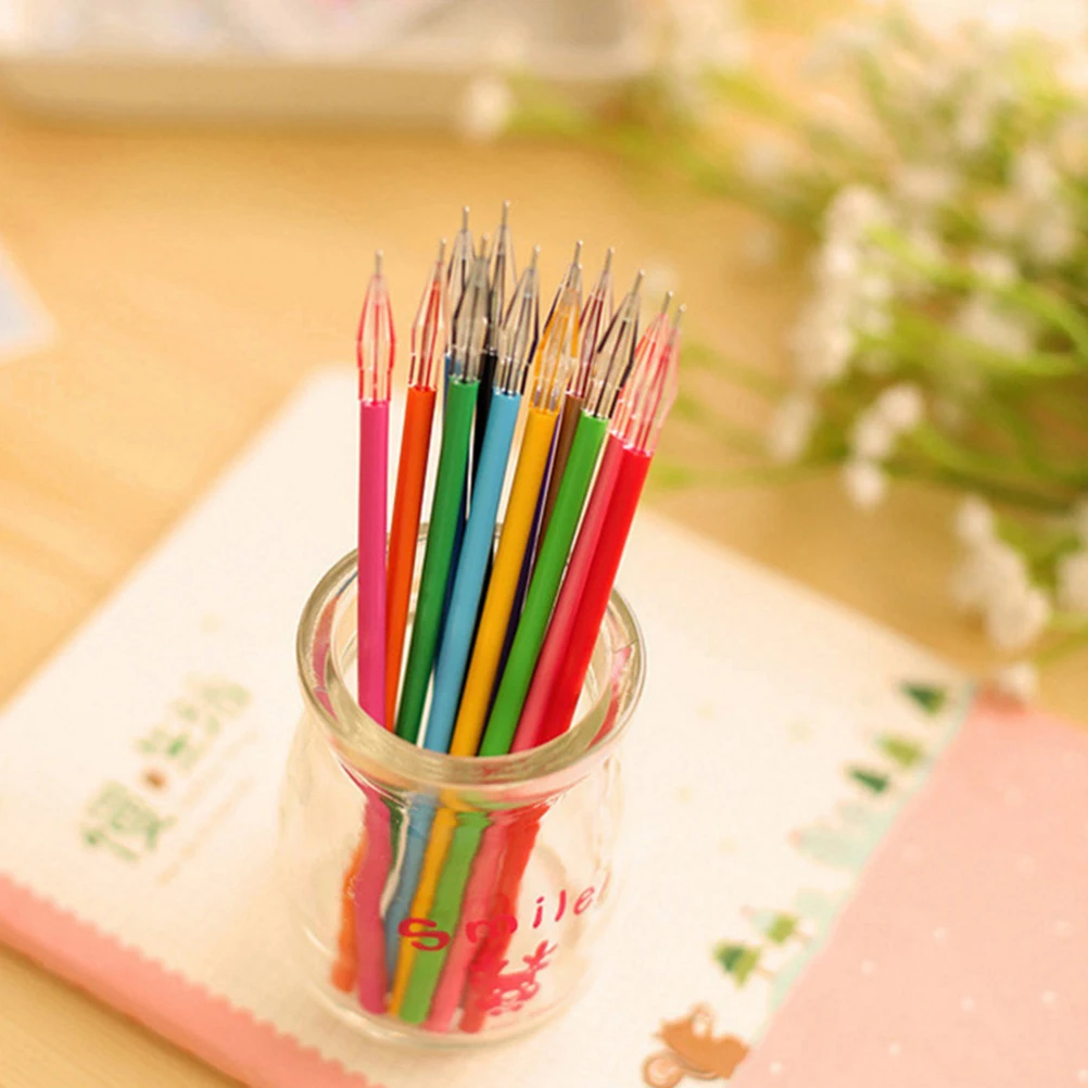 

50 Pcs Color Refills Extra Pens Gel Ink Replacements Plastic Colorful