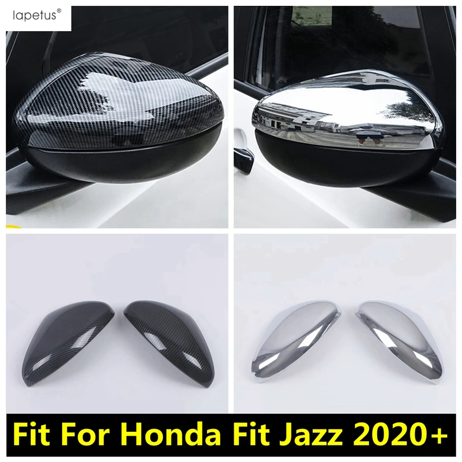 

Rearview Mirror Cap Shell Protection Cover Trim For Honda Fit Jazz GR 2020 2021 2022 Chrome / Carbon Fiber Exterior Accessories