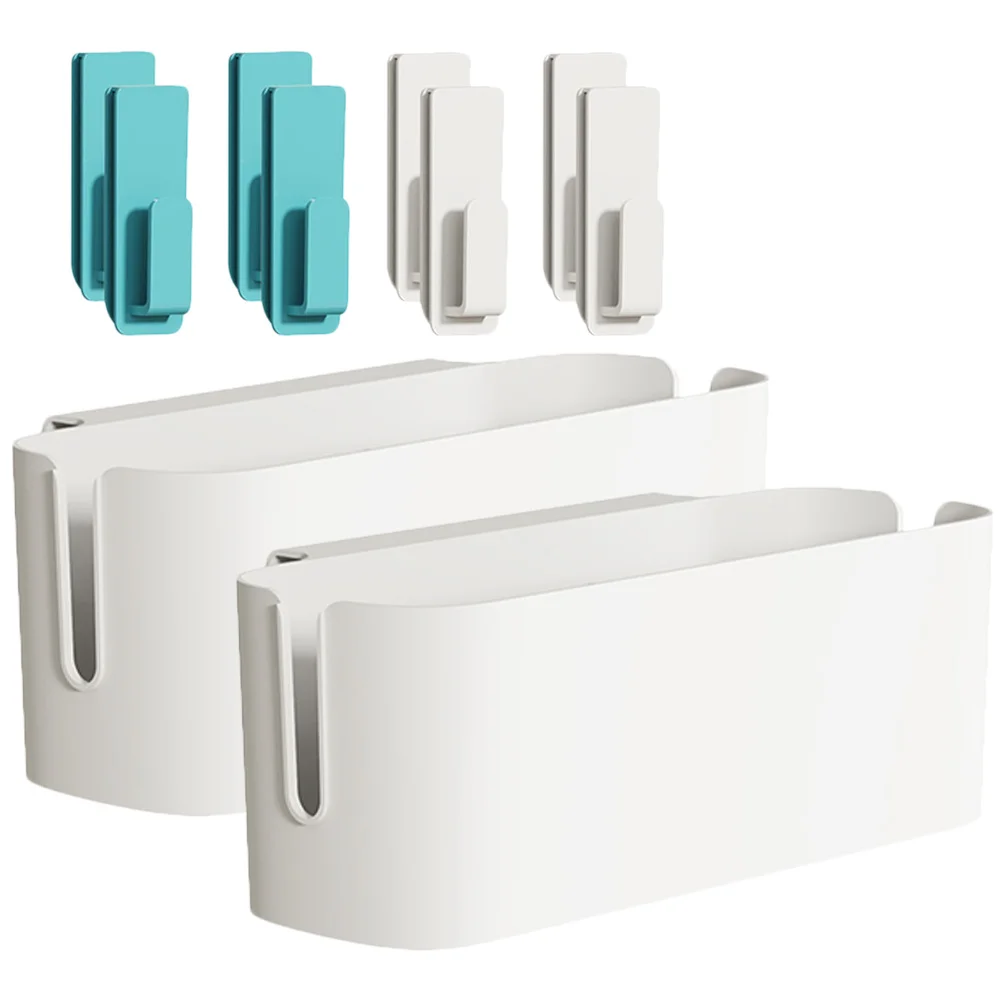 

2Pcs Bedside Hanging Storage Basket Plastic Organizer Holder Hooks Dorm Desktop Storage Holder for Phone Books Snacks