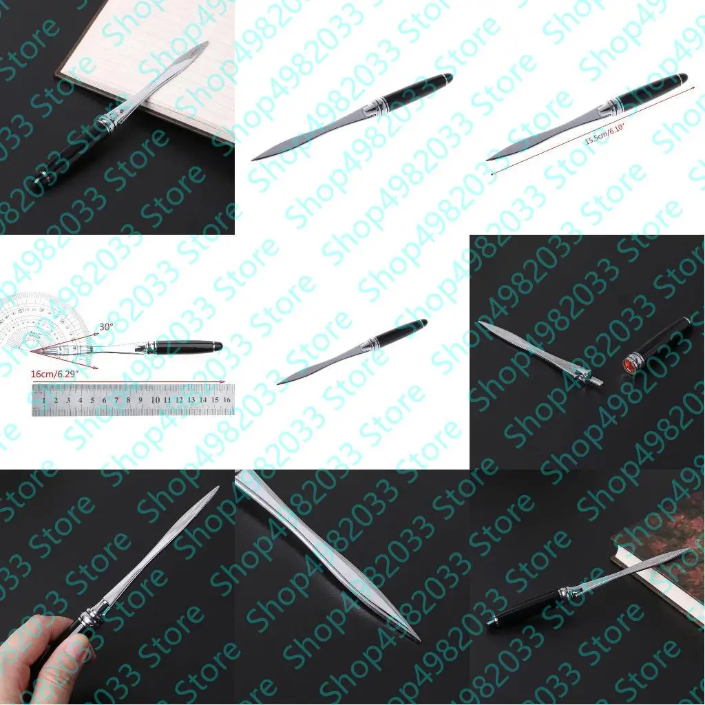 Edelstahl -Buchstabenöffner Metallgriff Umschläge Schneidmesser geteiltes Datei