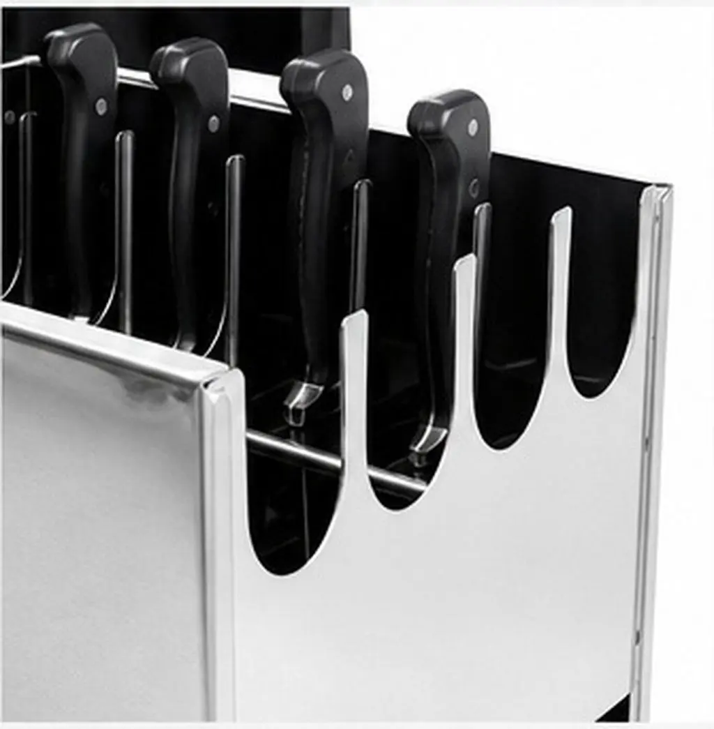 Commercial Kitchen Knife Lockbox Stainless Steel Storage Box Holds 5 Knives Lockable Chef Knife Organizer Cabinet Kitchen Safe