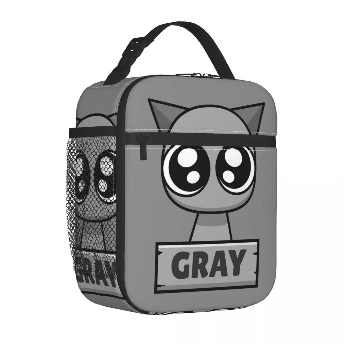 

Incredibox Sprunki Gray Cute Character Insulated Lunch Bags Cooler Lunch Container Tote Lunch Box Food Handbags College Outdoor