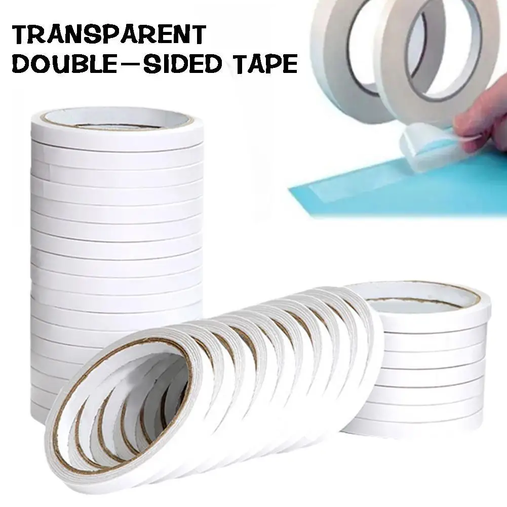 12/25/45mm Double Sided Tapes Strong Adhesive Sticky Tape Sticker For Gifts Wrapping Stamp Home Office Craft Stationery Supplies