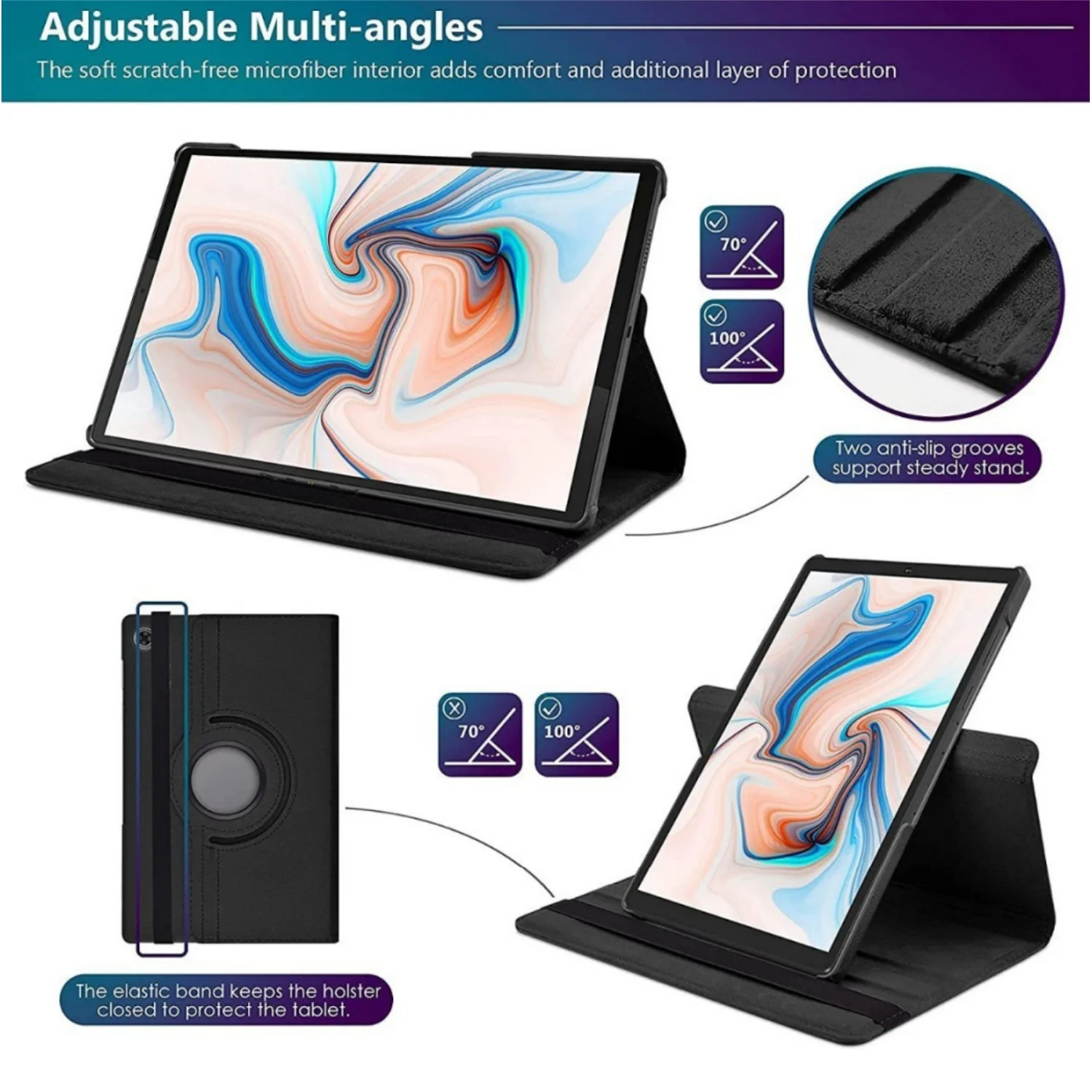 360 หมุนสําหรับ Huawei MediaPad M6 / M5 / M5 Pro 10.8 "M5 Lite 10 กรณี PU หนังสําหรับ MediaPad T5 10 / T3 10 กรณี