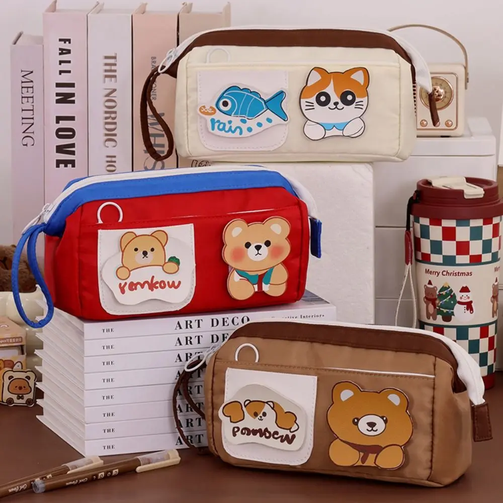 

Large Size Bear Pencil Case High Aesthetic Value Cute Design Student Pencil Case Makeup Pouch Storage Bag School Stationery Bag