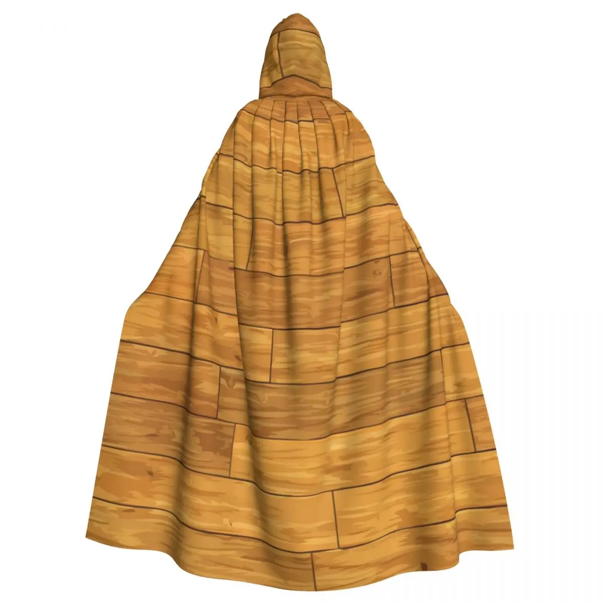 Long Cape Cloak Wooden Texture Hooded Cloak Coat Autumn Hoodies