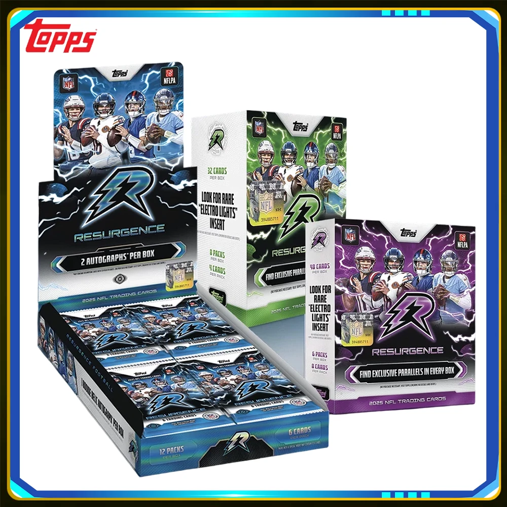 authentique-boite-hobby-scellee-complete-topps-resurgence-nfl-2025-–-cartes-a-collectionner-brillantes-de-football-americain-–-cadeau-et-jouets