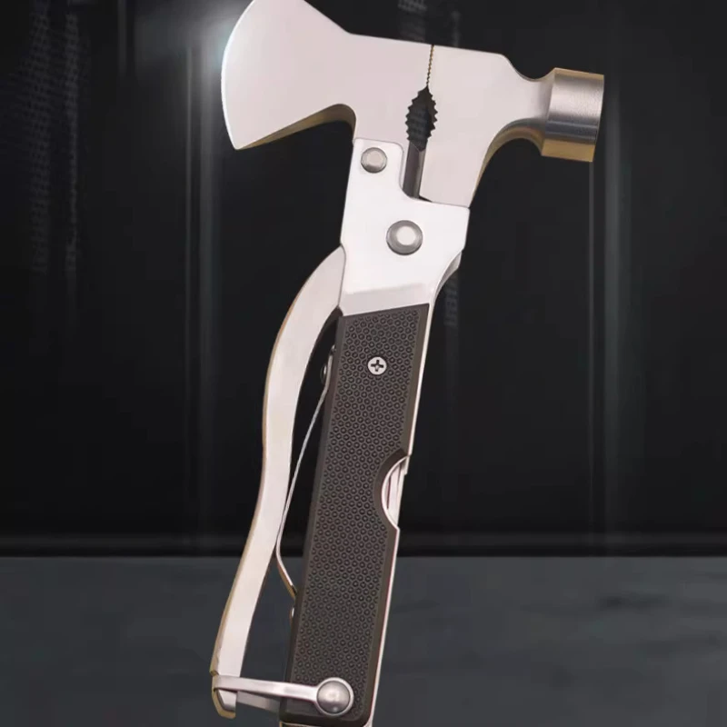 Outdoor multifunctional wrench hammer pliers portable self-defense knife folding knife field camping window breaking