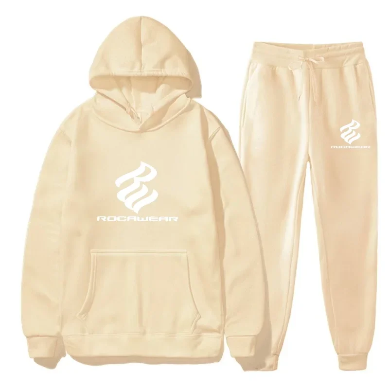 2025 sudaderas con capucha+pantalones de survêtement para hombre y mujer en otoño e invierno. Impresión ROCAEAR de moda