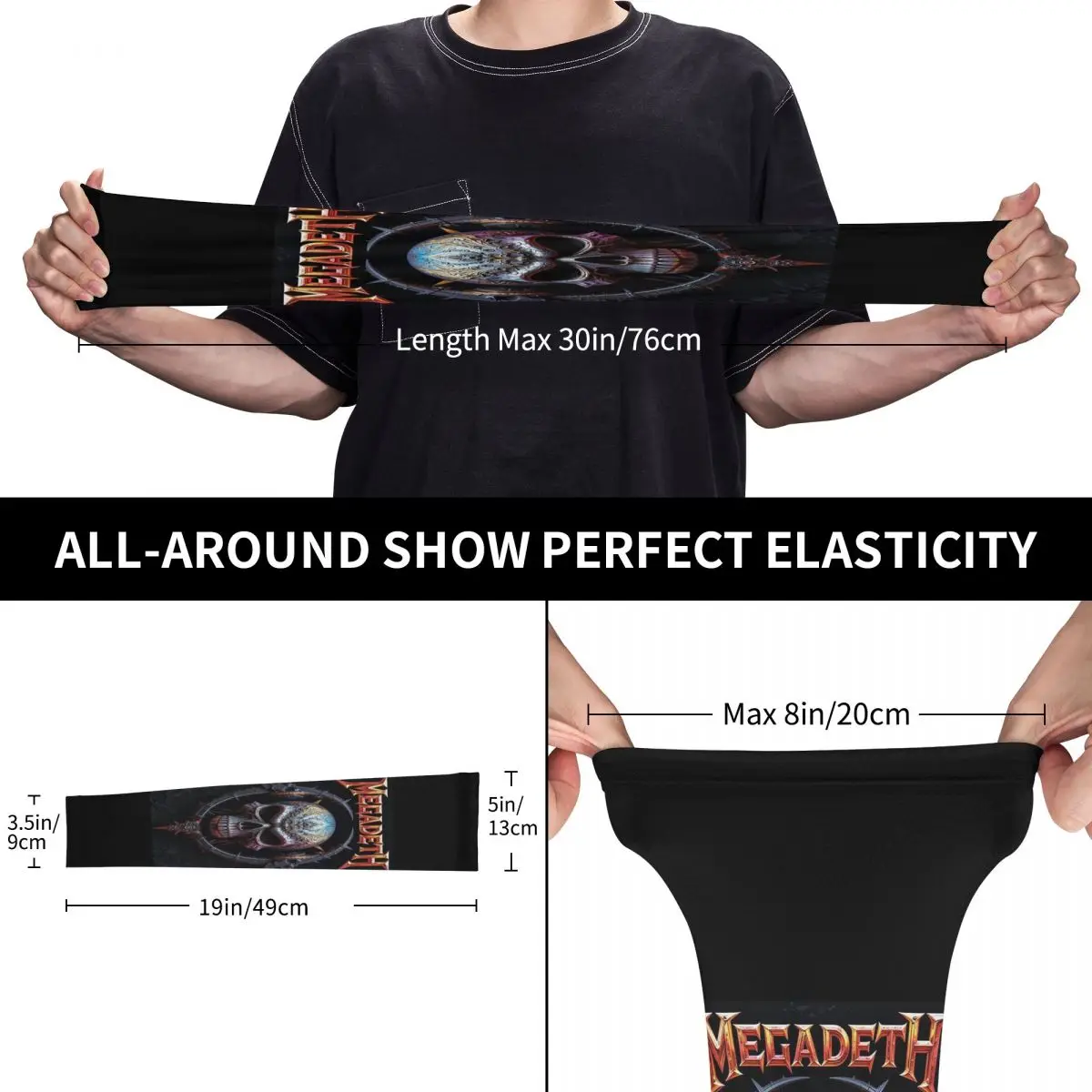 Megadeths Rock Heavy Metal Band Outdoor Arm Sleeves Sun UV Protection Cover Summer Ice Silk Cycling Tattoo Sleeves