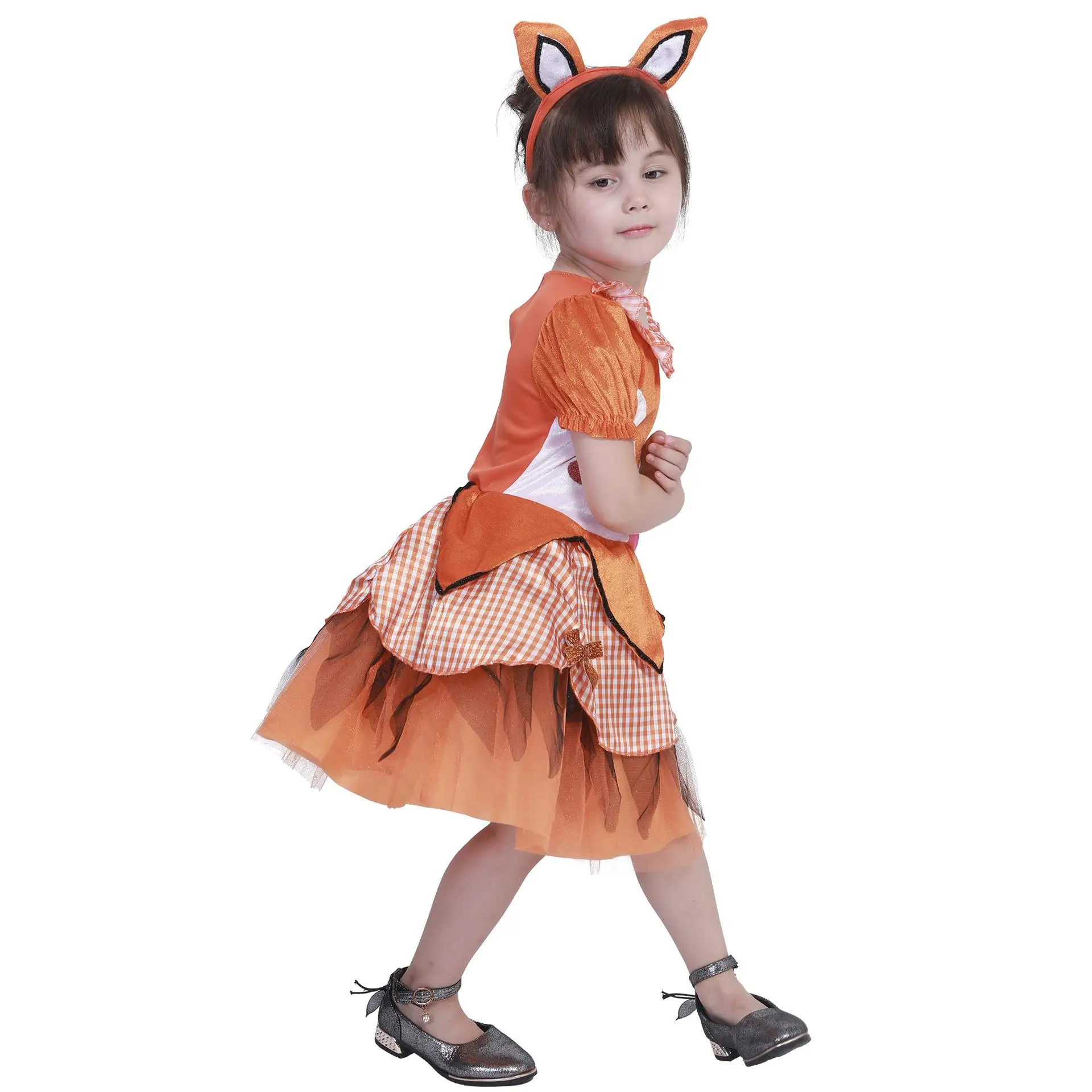 Fsia de loween de Raposa Adorável para Crianças, Conjunto de Performance, Fsia Tradicional Chinesa em Fibra de Pol...